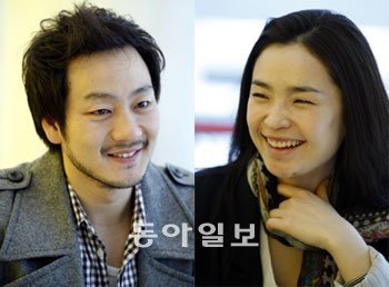13일 종로 두산아트센터에서 만난 배우 박해수 씨(왼쪽)와 전미도 씨. 김미옥기자 salt@donga.com