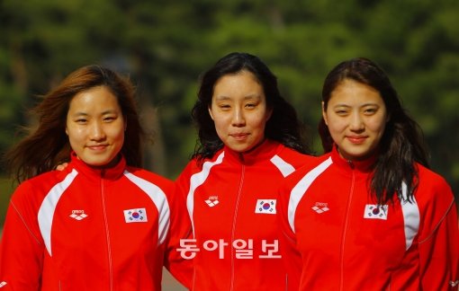 이상적인 라이벌 구도를 형성하며 한국 여자수영 평영의 르네상스를 이끌고 있는 백수연과 정슬기, 정다래(왼쪽부터).