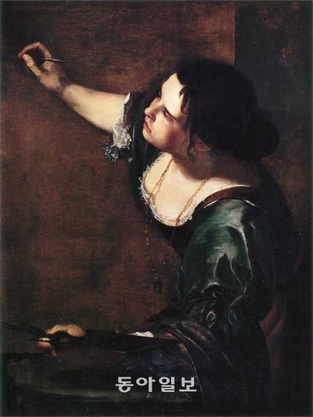 아르테미시아 젠틸레스키의 자화상으로 영국의 윈저 궁에 소장돼 있다. 아르테미시아는 한 번도 여성 화가에게 개방되지 않았던 피렌체의 미술가 길드 겸 대학에 최초로 가입해 활동한 예술가다.