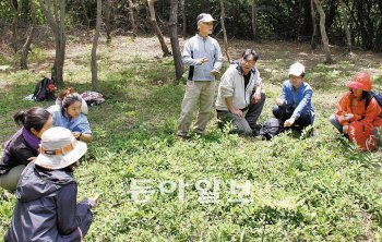 가시리문화학교가 다양한 프로그램을 통해 전통과 현대를 아우르는 소통의 공간으로 발전하고 있다. 사진은 문화학교 약초기행 프로그램 모습으로 길잡이인 윤갑로 씨가 약초의 효능을 설명하고 있다. 임재영 기자 jy788@donga.com