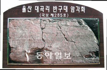 반구대 암각화는 선사시대 생활상을 엿볼 수 있는 바위그림이다. 하지만 1년 중 절반 이상 물에 잠기는 데다 물때가 끼여 망원경으로도 관찰이 쉽지 않다.