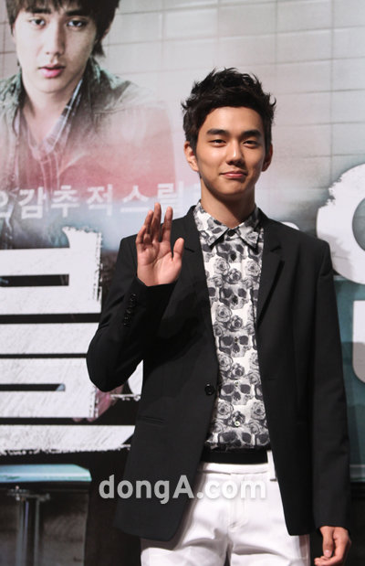 1일 오전 서울 서대문구 신촌 더스테이지에서 열린 '블라인드' 제작발표회에서 배우 유승호가 포즈를 취하고 있다.