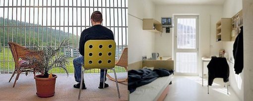 레오벤 교도소의 수감자 휴게실(왼쪽)과 1인용 수감실(출처: 해외 블로그)