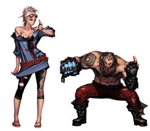 대전과 공성전의 재미가 적절히 조합된 네오플의신작 ‘사이퍼즈’가 7일 공개 시범 테스트를 시작했다. 게임 캐릭터 ‘재앙의 나이오비’(왼쪽)와 ‘파괴왕 휴톤.’