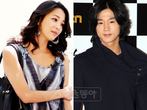 같은 소속사 선후배에서 연인관계로 발전한 배우 한고은-장태훈 커플.