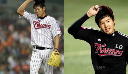 (좌) LG 박현준 (우) LG 임찬규. 스포츠동아DB.