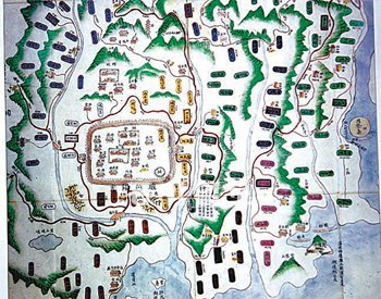조선 고종 11년(1872년)에 제작된 광양현 지도. 광양시는 이 지도를 토대로 옛 광양읍성 주요 시설 위치를 확인했다. 이 지도는 서울대 규장각이 소장하고 있다. 광양시 제공