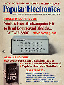 초기 컴퓨터 ‘Altair’가 소개된 대중잡지 ‘파퓰러 일렉트로닉스’