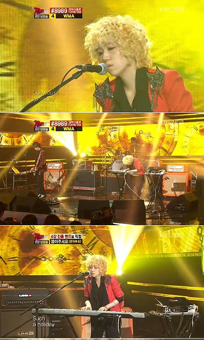 26일 8강전에 임하고 있는 POE. 사진출처='톱밴드' 방송 캡쳐