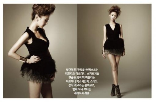 남성패션잡지 ‘아레나’ 10월 호의 화보 모델  가수 지나. 사진 출처 ｜ 지나 트위터