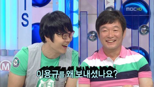 지난 8월 방송에서 LG팬인 개그맨 최효종이 이순철 해설위원에게 이용규 왜 보냈냐고 따지는 장면. 야구 팬들은 이를 두고 ‘이순철 신의 한 수’라 부른다.