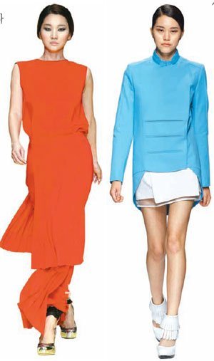 프랑스 파리에서 편집매장 ‘콜레트’를 운영하는 모녀가 서울패션위크에서 인상적인 컬렉션으로 꼽은 ‘자뎅 드 슈에트’(왼쪽)와 ‘헥사 바이 구호’. 서울패션위크 제공