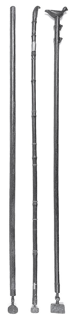 조선 현종이 1668년 영중추부사(領中樞府事) 이경석(李景奭·1595∼1671)에게 하사한 지팡이들(보물 제930호). 경기도박물관 제공