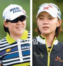 신지애 (왼쪽), 최나연 (오른쪽)