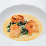 새우와 커리 사바이옹 소스