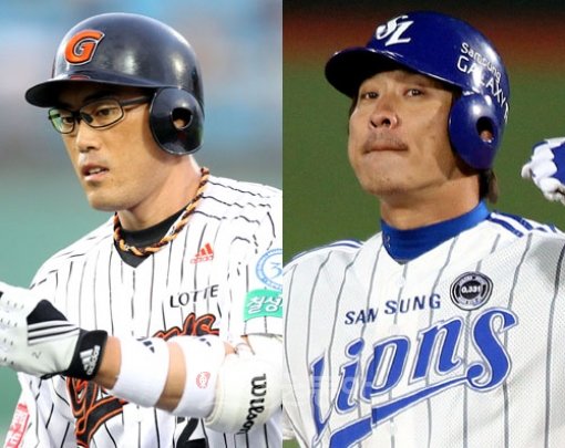 롯데 조성환-삼성 신명철. 스포츠동아DB