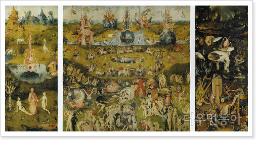 ▲ 히에로니무스 보쉬 ‘쾌락의 정원’ (1510, 목판에 유채, 220x389cm, 프라도미술관)