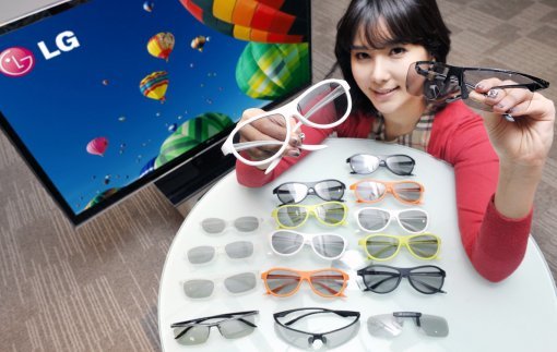 LG전자가 내년 출시예정인 총 3종의 시네마 3D 안경을 공개했다. 사진제공｜LG전자