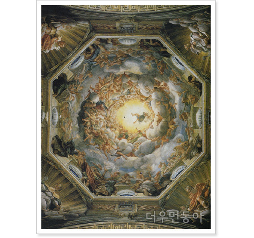 ▲ 코레조 ‘성모의 승천’(1526~1530, 프레스코, 파르마대성당 둥근 천장)