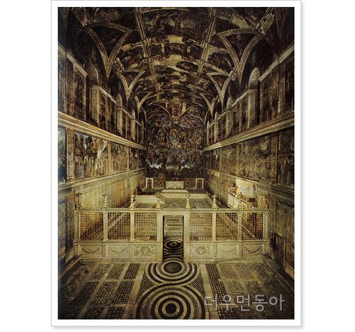 ▲ 미켈란젤로 ‘시스티나 예배당’ (1508~12, 유화, 프레스코화, 바티칸, 시스티나 예배당)