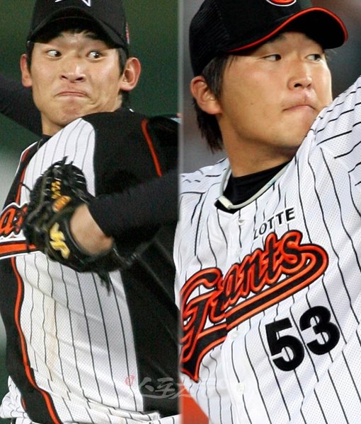 롯데 예비역 투수 최대성(왼쪽)과 이상화. 스포츠동아DB