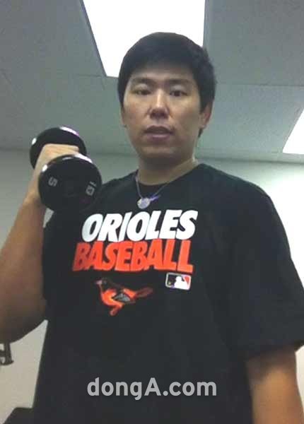 볼티모어와 계약을 맺은 최은철이 체력훈련을 하고 있다. 동아닷컴 DB