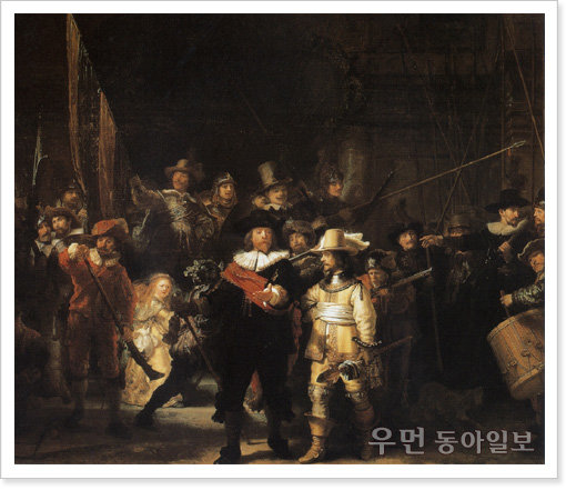 렘브란트 ‘야간순찰’ (1642년, 캔버스에 유채, 363x437cm, 레이크스 미술관)