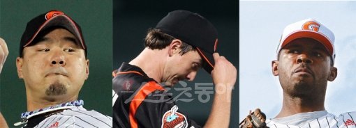 (왼쪽에서부터)송승준 사도스키 유먼. 스포츠동아DB