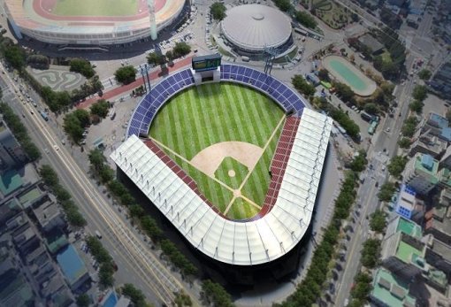 수원구장 증축 및 리모델링 조감도. 사진 제공｜수원시청