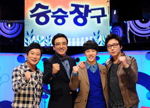 KBS 2TV 예능프로그램 ‘승승장구’ 4MC 이수근, 김승우, 이기광, 탁재훈 (왼쪽부터). 사진제공｜KBS