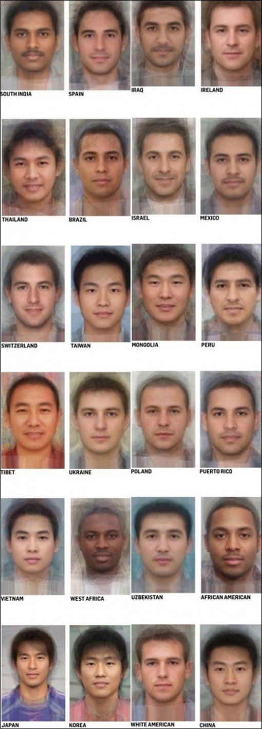 ‘세계 남자 평균 얼굴’ (출처= 커뮤니티 게시판)