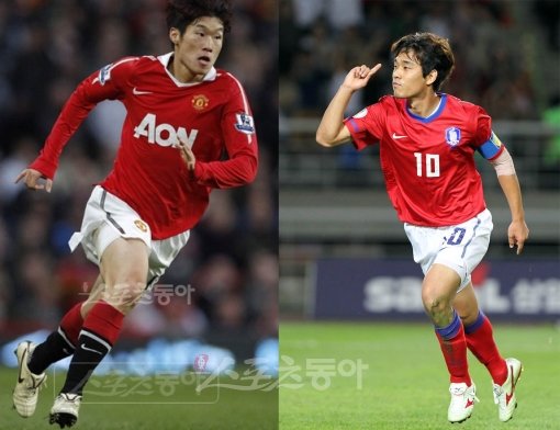 박지성(왼쪽)-박주영. 스포츠동아DB