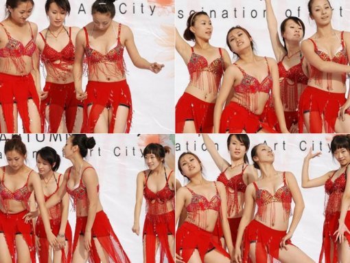 오프닝 무대 펼치는 여대생들(출처= 중국 커뮤니티 게시판)