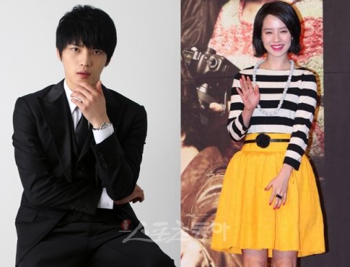 남성그룹 JYJ 멤버 김재중-배우 송지효(왼쪽부터). 스포츠동아DB