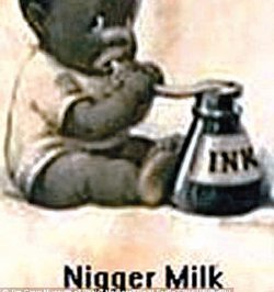 박물관에 전시된 ‘니거 밀크’라는 그림. 검은 잉크를 먹어서 피부색이 검다는 조롱을 담고 있다. 사진 출처 짐 크로 박물관 홈페이지