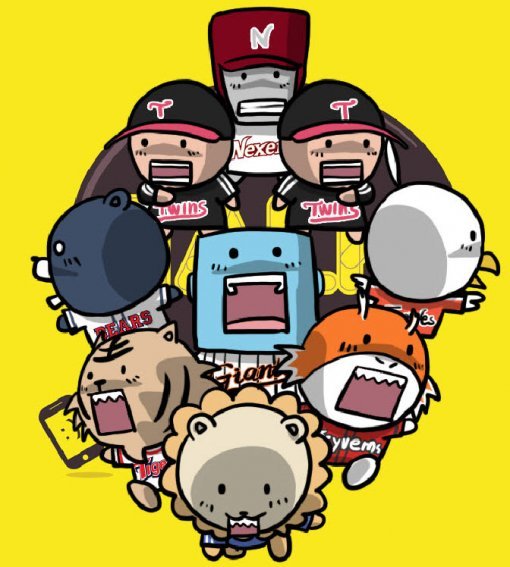 카카오톡의 프로야구 8개 구단 이모티콘. 사진제공｜카카오