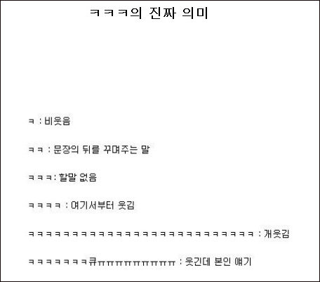 ‘ㅋㅋㅋ’의 진짜 의미(출처= 커뮤니티 게시판)