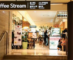 롯데백화점 서울 본점 지하의 ‘커피 스트림’. 길거리 상권에서 인기 있는 카페들을 나란히 들여와 카페골목같은 분위기를 냈다. 롯데백화점 제공