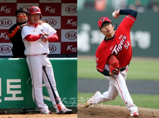 이범호(왼쪽)-양현종. 스포츠동아DB