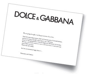 돌체앤가바나가 ‘D&G가 돌체앤가바나와 다시 함께하게 돼 행복하다’는 완곡한 표현으로 알린 D&G의 철수 안내문.