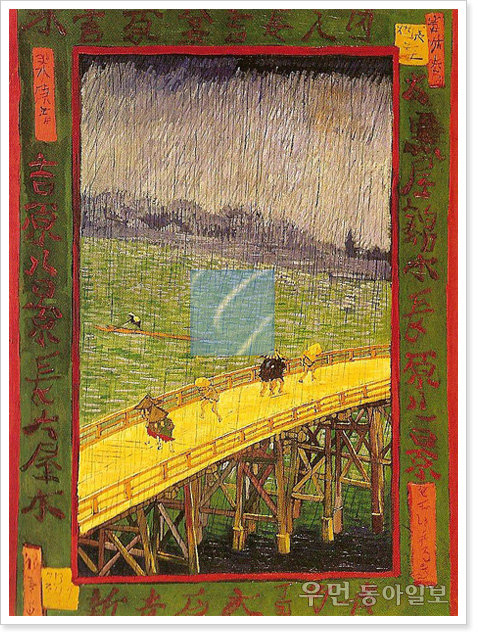 ▲ 고흐 ‘비 내리는 다리’ (1887년, 캔버스에 유채, 73x54cm, 반고흐미술관)