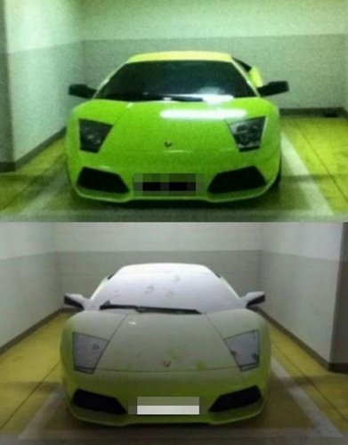 람보르기니 테러(출처= 커뮤니티 게시판)