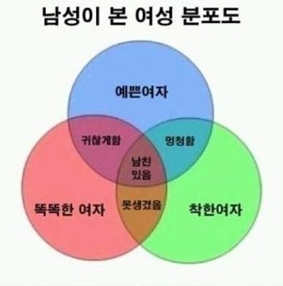 남성이 본 여성 분포도