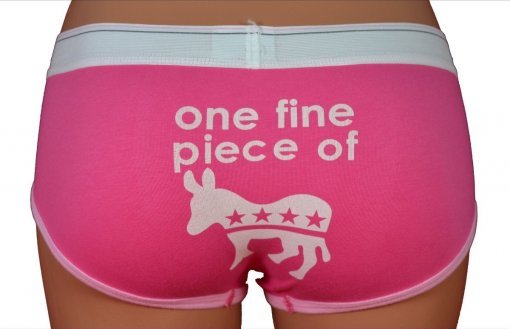 민주당을 지지하는 메시지를 담은 팬티 (출처= 허핑턴포스트)