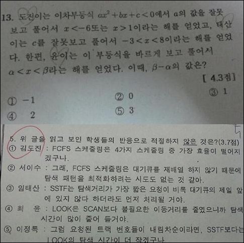 시험의 품격(출처= 커뮤니티 게시판)