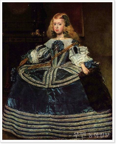 ▲ 벨라스케스 ‘푸른 드레스를 입은 왕녀 마르가리타’ (1659년, 캔버스에 유채, 107x127cm, 빈 미술사박물관)