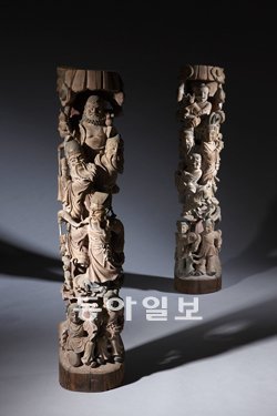 여덟 명의 신선이 조각된 팔신선상. 18세기 청대 작품이다. 국립중앙박물관 제공