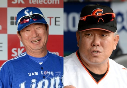 류중일 삼성 감독(왼쪽)과 양승호 롯데 감독. 스포츠동아 DB