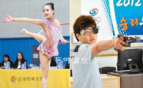 손연재(왼쪽). 연합뉴스, 김대웅. KB금융그룹 제공