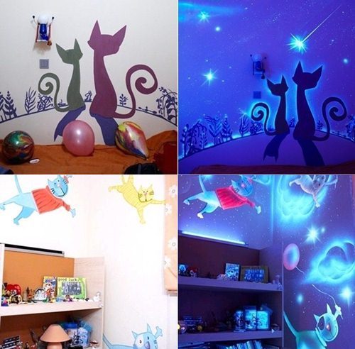 야광으로 꾸민 방(출처= 커뮤니티 게시판)